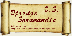 Đorđe Saramandić vizit kartica